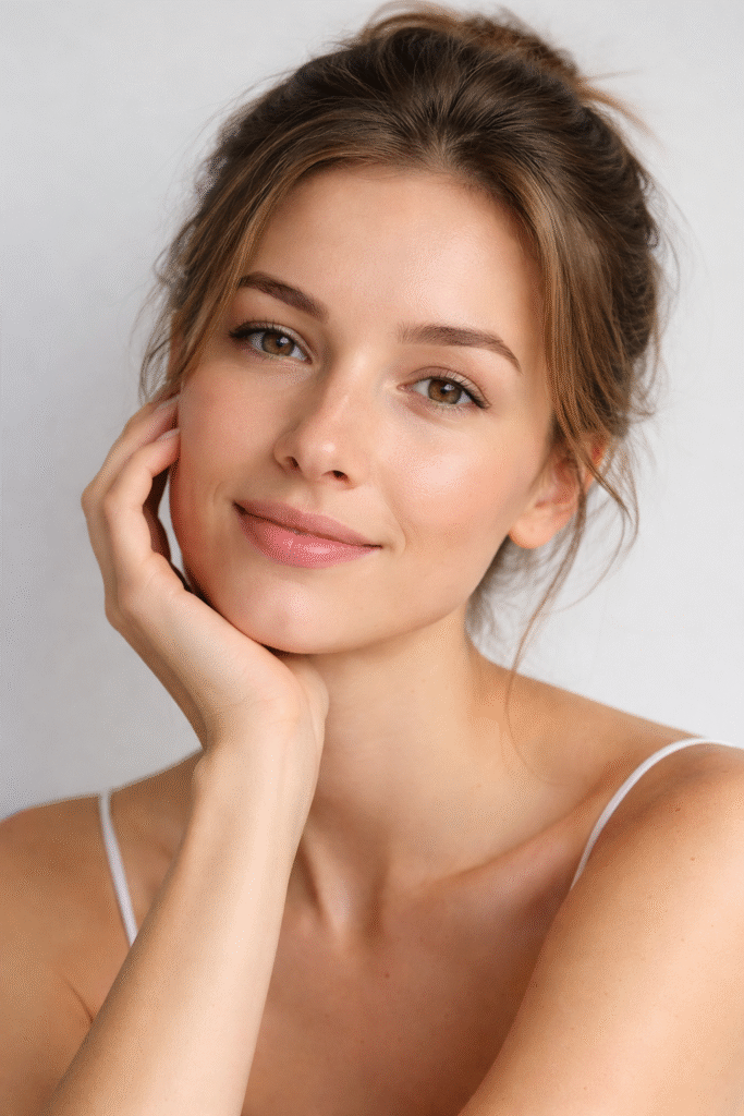 Mujer apoyada en su mano